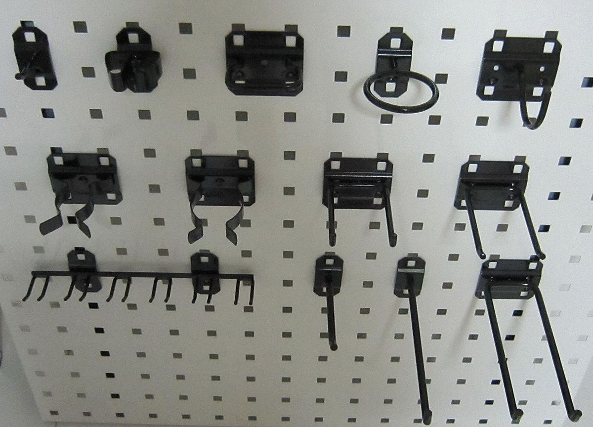 GRAINGER APPROVED Pegboard Hook Assortment Kit 63 Hooks, ScrewIn