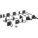 PEGBOARD HOOK ASSORTMENT KIT, 63 HOOKS, SCREW-IN, SURFACE, BLACK