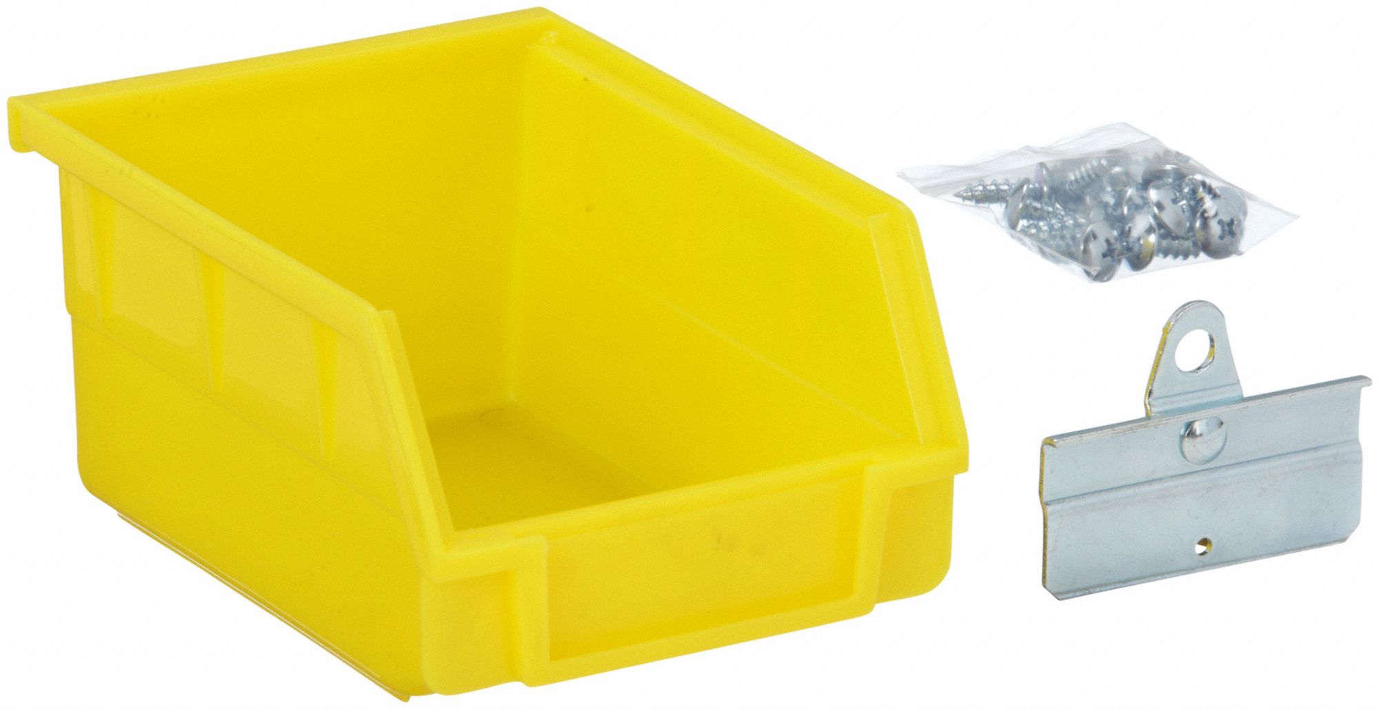PEGBOARD BIN, 5½ IN X 4⅛ IN X 3 IN, SCREW-IN, SURFACE, YELLOW, 24 PK