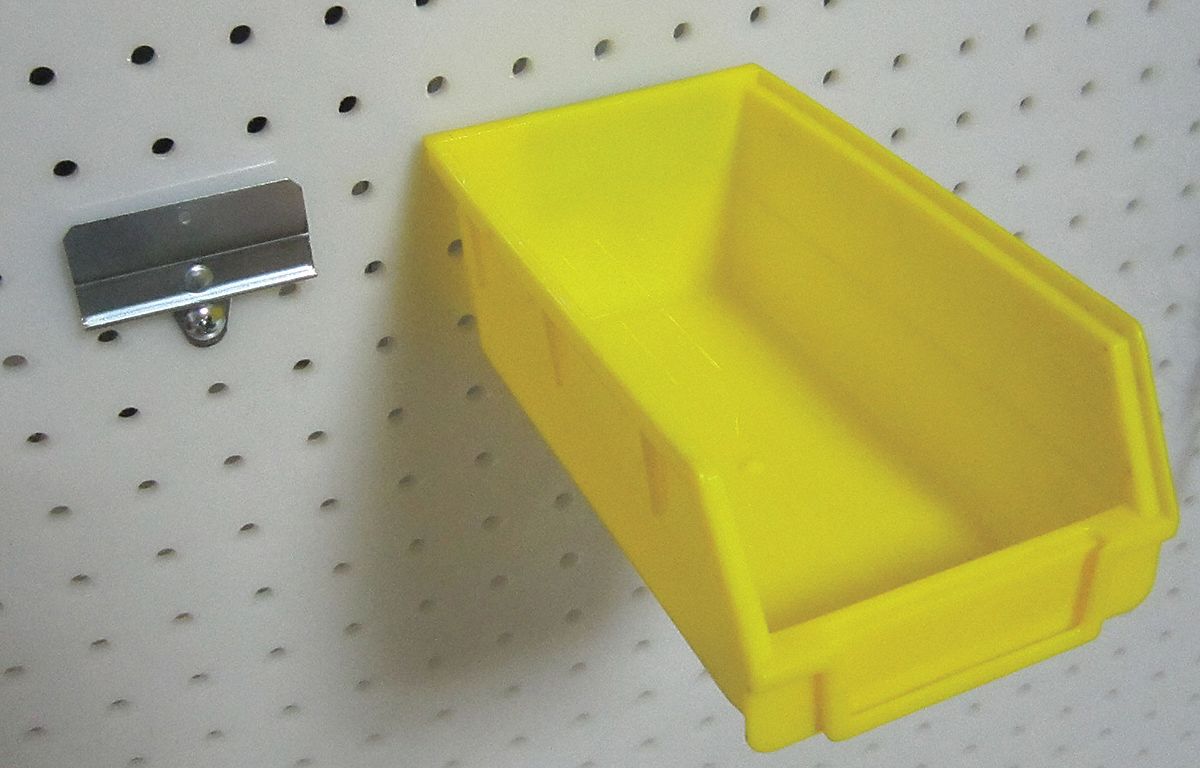 GRAINGER APPROVED Pegboard Bin 4 1/8 in x 4 1/8 in x 3 in, ScrewIn