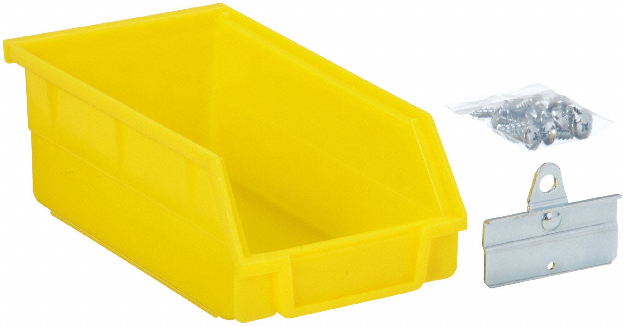 PEGBOARD BIN, 7½ IN X 4⅛ IN X 3 IN, SCREW-IN, SURFACE, YELLOW, 24 PK