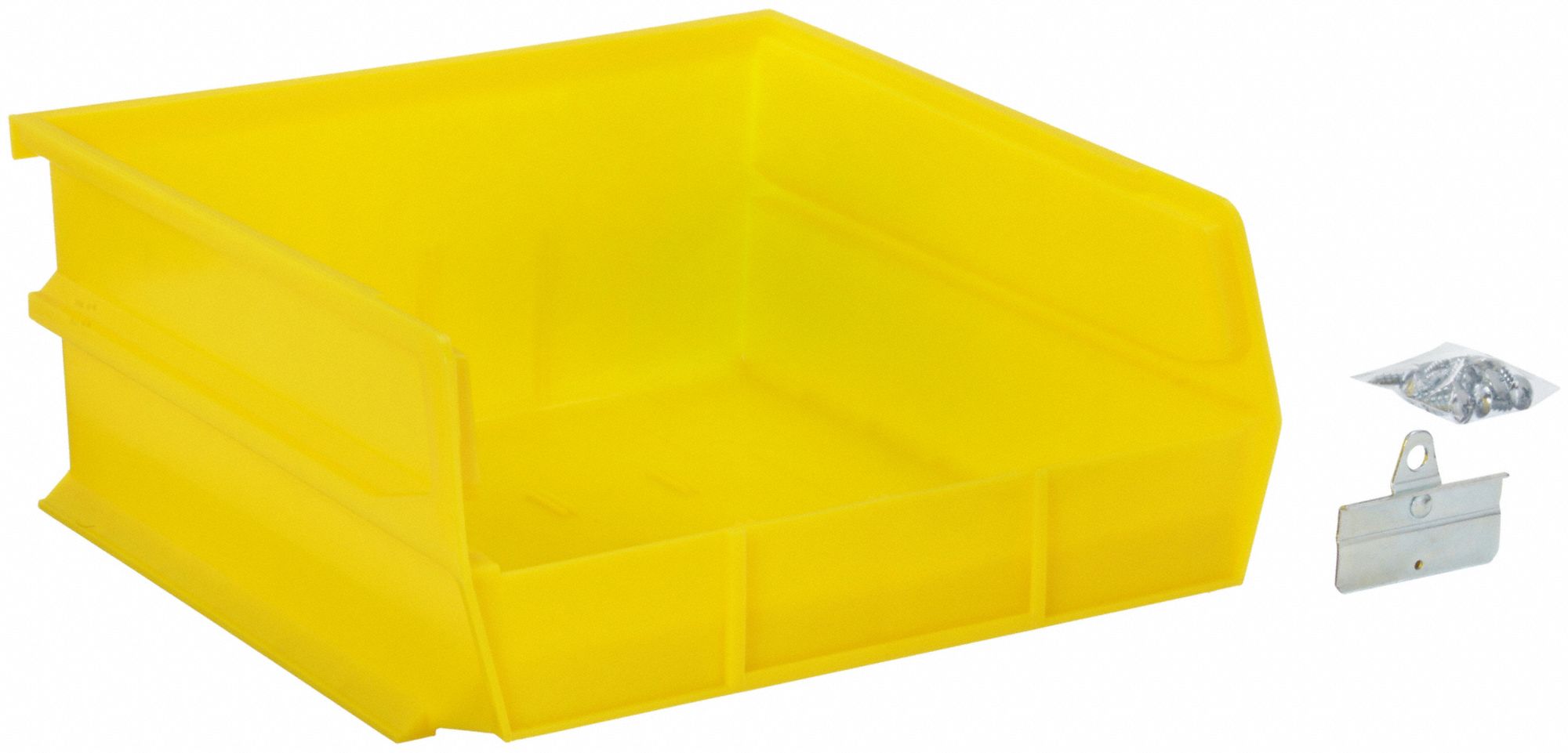 PEGBOARD BIN, 11 IN X 11 IN X 5 IN, SCREW-IN, SURFACE, YELLOW, 6 PK