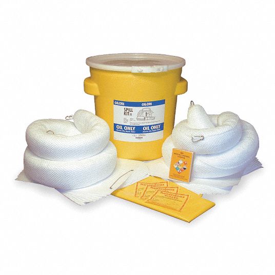 OILDRI, 16 gal Volume Absorbed Per Kit, (20) Oil Only Pads/(2) Boom