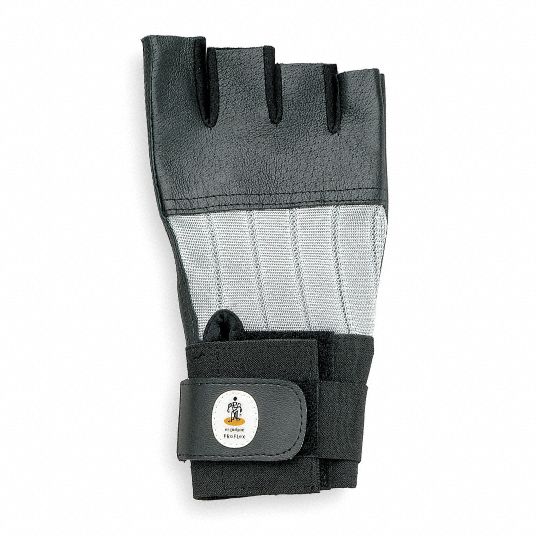 PROFLEX AntiVibration Gloves, Pigskin Leather Palm Material, Half