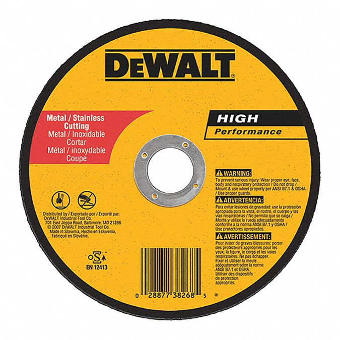 DEWALT 6 in, Type 1 Aluminum Oxide Abrasive CutOff Wheel, 7/8 in Arbor
