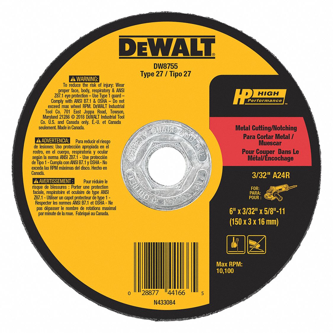 Dewalt Type 27 Aluminum Oxide Depressed Center Wheels 6 In 5 8 11 Arbor Hole Size 5tu34 Dw8755 Grainger