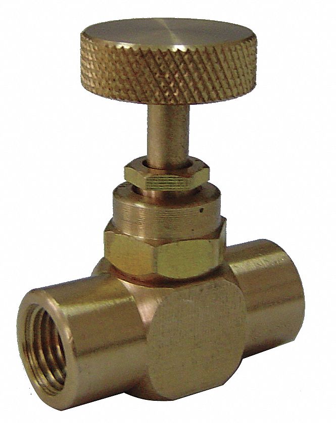 NEEDLE VALVE, 1/4 IN NPT INLET, 1/4 IN NPT OUTLET, 600 PSI, KNOB, UNI-DIRECTIONAL