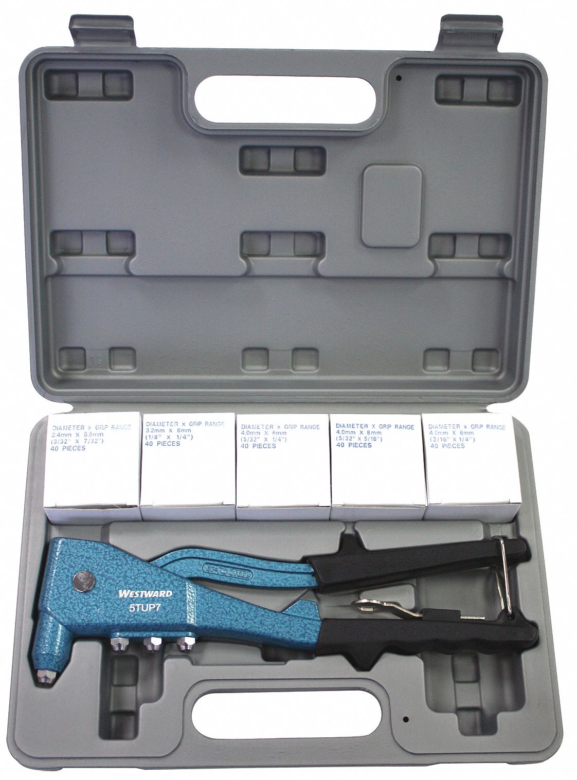 GRAINGER APPROVED Rivet Tool Kit, Rivet Tool Kit, For Rivet Type Blind