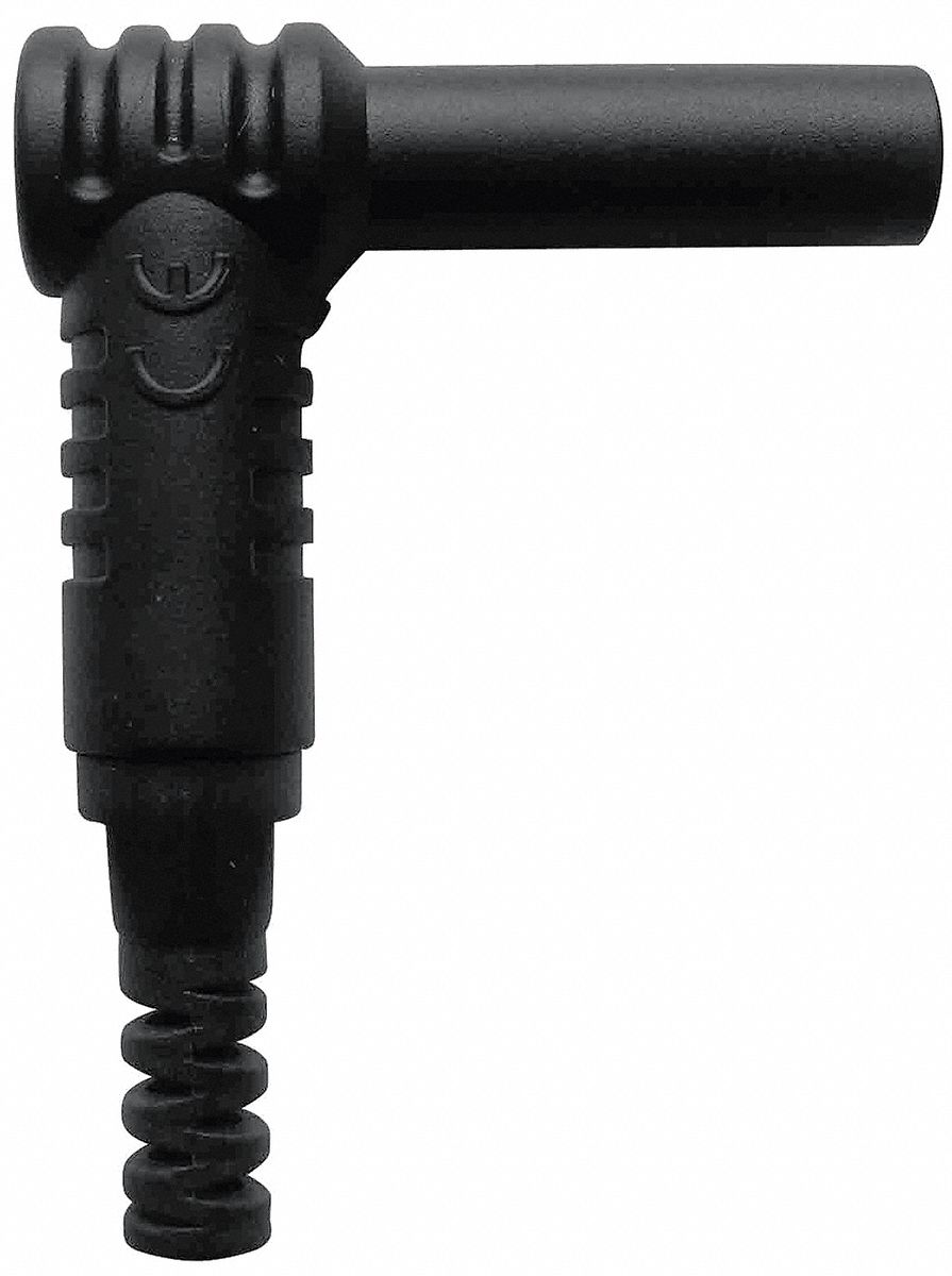 GRAINGER APPROVED Right Angle Banana Plug, Hand Held Voltage 1000V AC