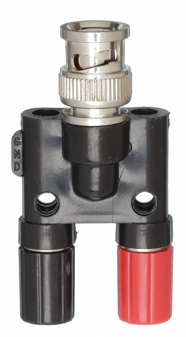 BNC Adapter: Double Banana Jack, Straight Plug Adapter, Stackable, Copper x Copper