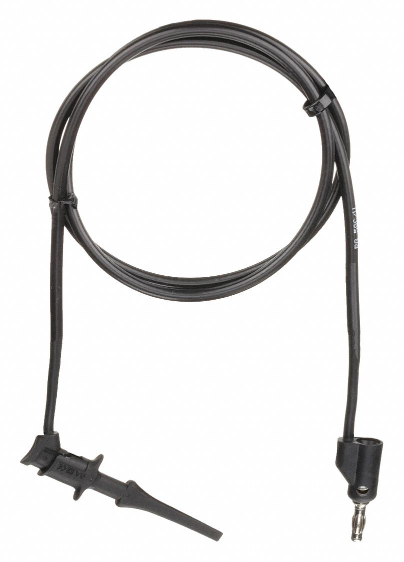 TEST LEAD CLIP-BANANA PLUG 60IN BLK