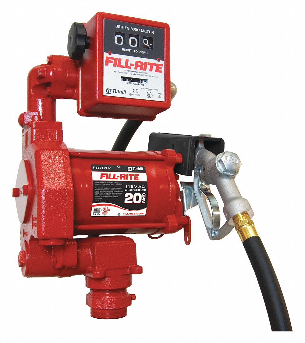 Fill-Rite FR701V Rotary Vane Pumps with Manual Nozzle 