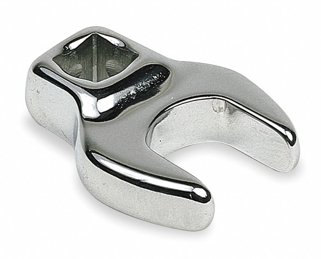 Open End Crowfoot Wrench, Alloy Steel, Chrome, 3/8 in Drive Size Grainger