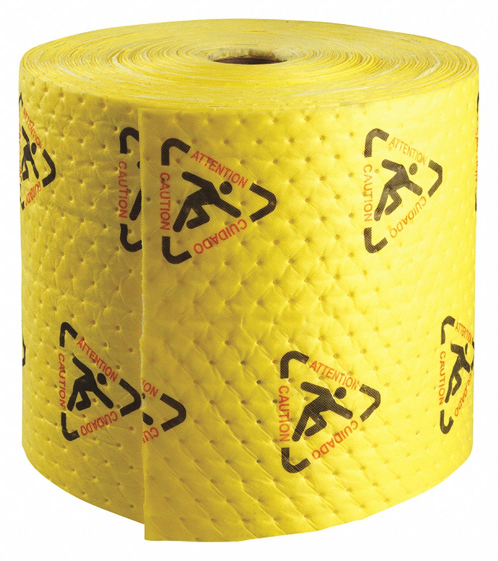 ABSORBENT ROLL, 20 GAL, 15 X 18 IN PERFORATED SIZE, CASE, BLACK/RED/YELLOW