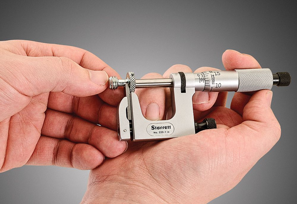 STARRETT Digital MultiAnvil Micrometer Mechanical, 0 in to 1 in Range