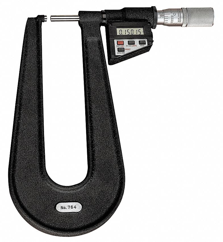 DIGITAL SHEET METAL MICROMETER, DIGITAL, 0 IN TO 1 IN/MM TO 25MM RANGE