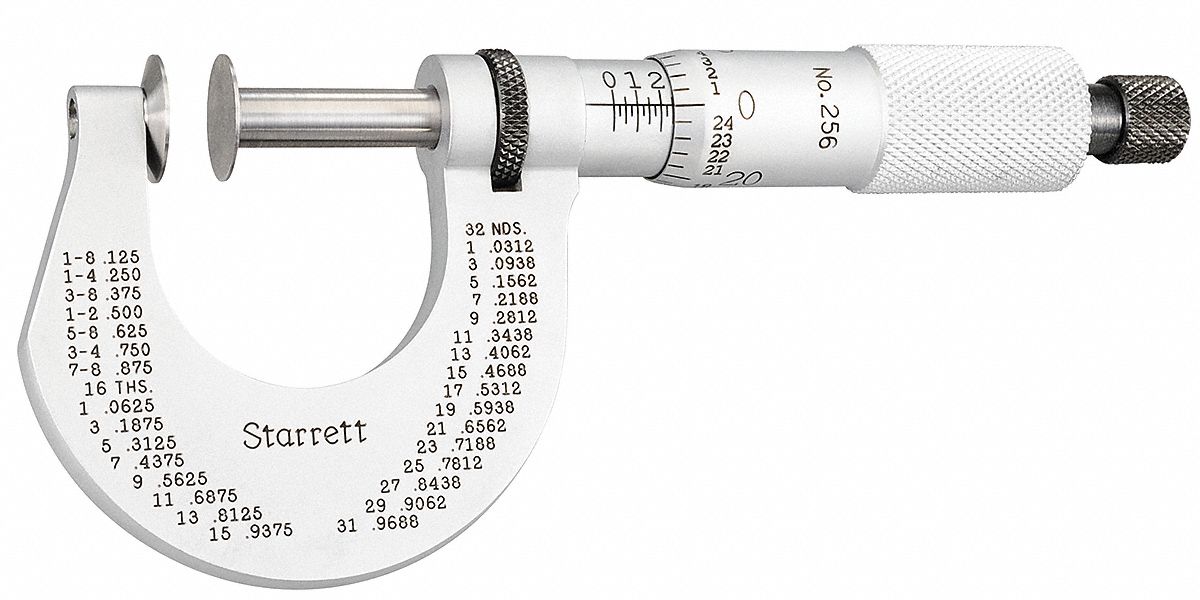 OUTSIDE MICROMETER, STEEL ANVIL