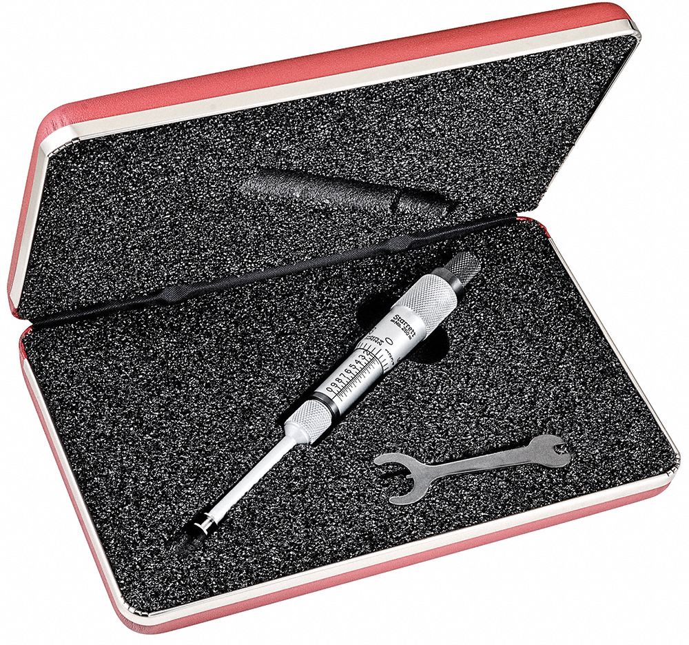 STARRETT Digital Groove Micrometer, Operation Type Mechanical, Range 0.