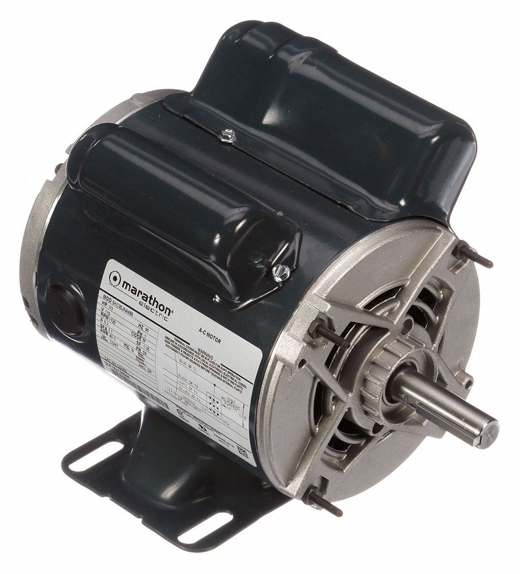 MARATHON MOTORS Instant Reverse Motor: Rigid Base, 1/3 HP, 1,725