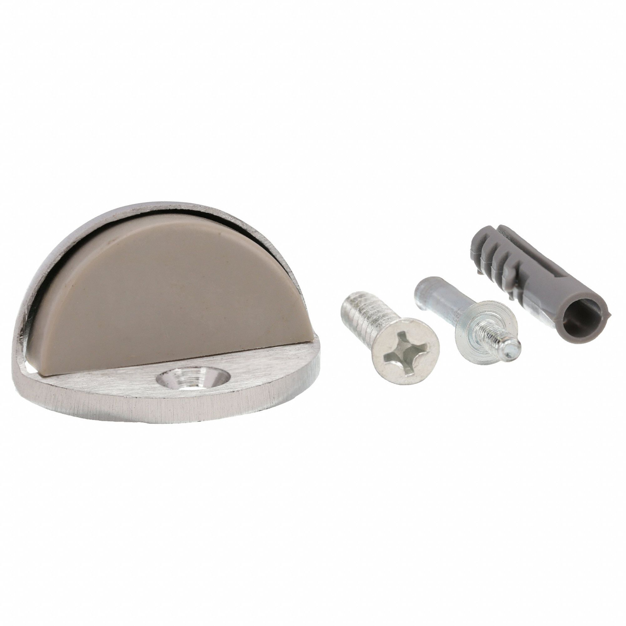 GRAINGER APPROVED Solid Brass, Dome Door Stop, Floor Mount, 13/4 in