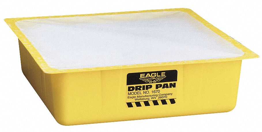 DRIP PAN, 10½ X 10½ X 3 IN, 1 GALLON ABSORBED PER PKG, POLYPROPYLENE, 12 PK