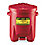 Red Polyethylene Oily Waste Can, 6 gal. Capacity, Foot Operated Self Closing Lid Type