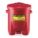 OILY WASTE CAN, 6 GAL, RED, PE, 16 IN H, 13½ IN OD, FOOT OPERATED SELF CLOSING