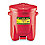 Red Polyethylene Oily Waste Can, 14 gal. Capacity, Foot Operated Self Closing Lid Type