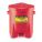 OILY WASTE CAN, 14 GAL, RED, PE, 21 IN H, 18 IN OD, FOOT OPERATED SELF CLOSING