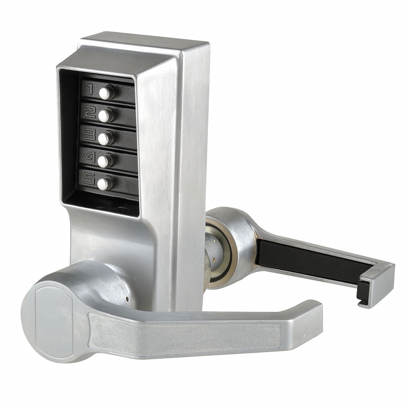 KABA, ADA Compliant, Chrome, Mechanical Push Button Lockset 5U742LR