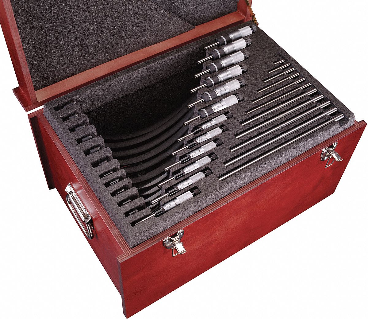 MECHANICAL OUTSIDE MICROMETER SET, 0 IN TO 12 IN RANGE, +/-001 IN ACCURACY, INCH