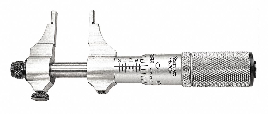 Mechanical Caliper-Jaw Inside Micrometer: 0.2 in to 1.2 in, +/-0.0002 in Accuracy