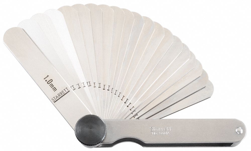 STARRETT Feeler Gauge Set, Thickness Range 0.05 mm to 1 mm, Number of