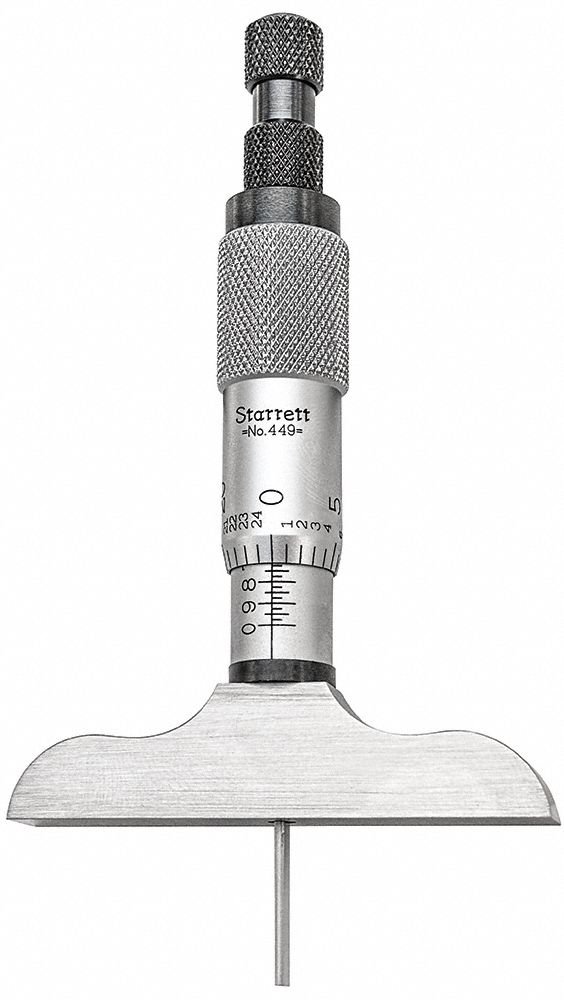 STARRETT Mechanical Depth Micrometer 0 in to 3 in Range, +/0.0001 in