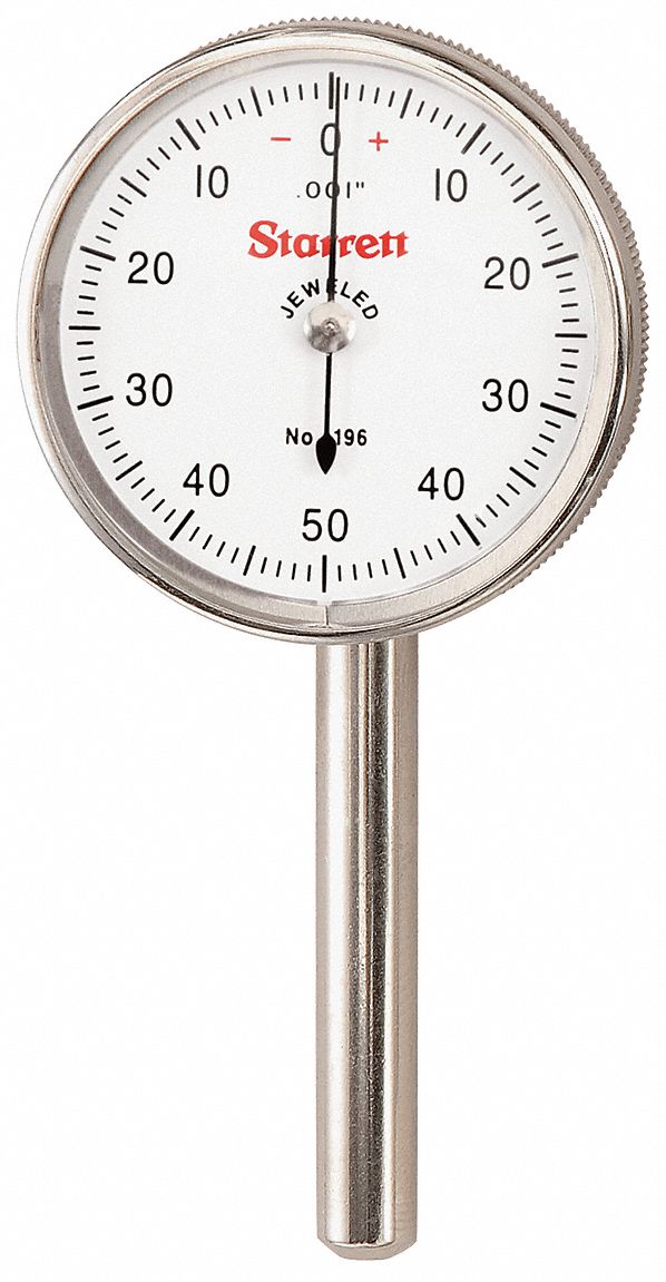 STARRETT Item Back Plunger Dial Indicator, Dimension Type Inch