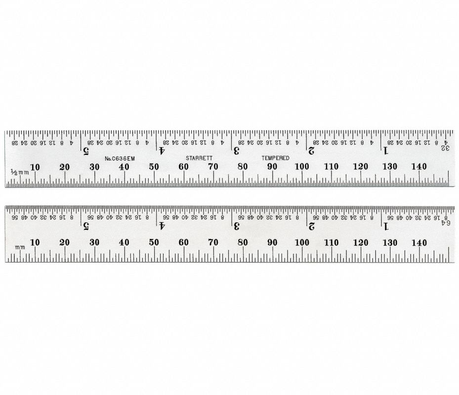con escala de centímetros y milimetros