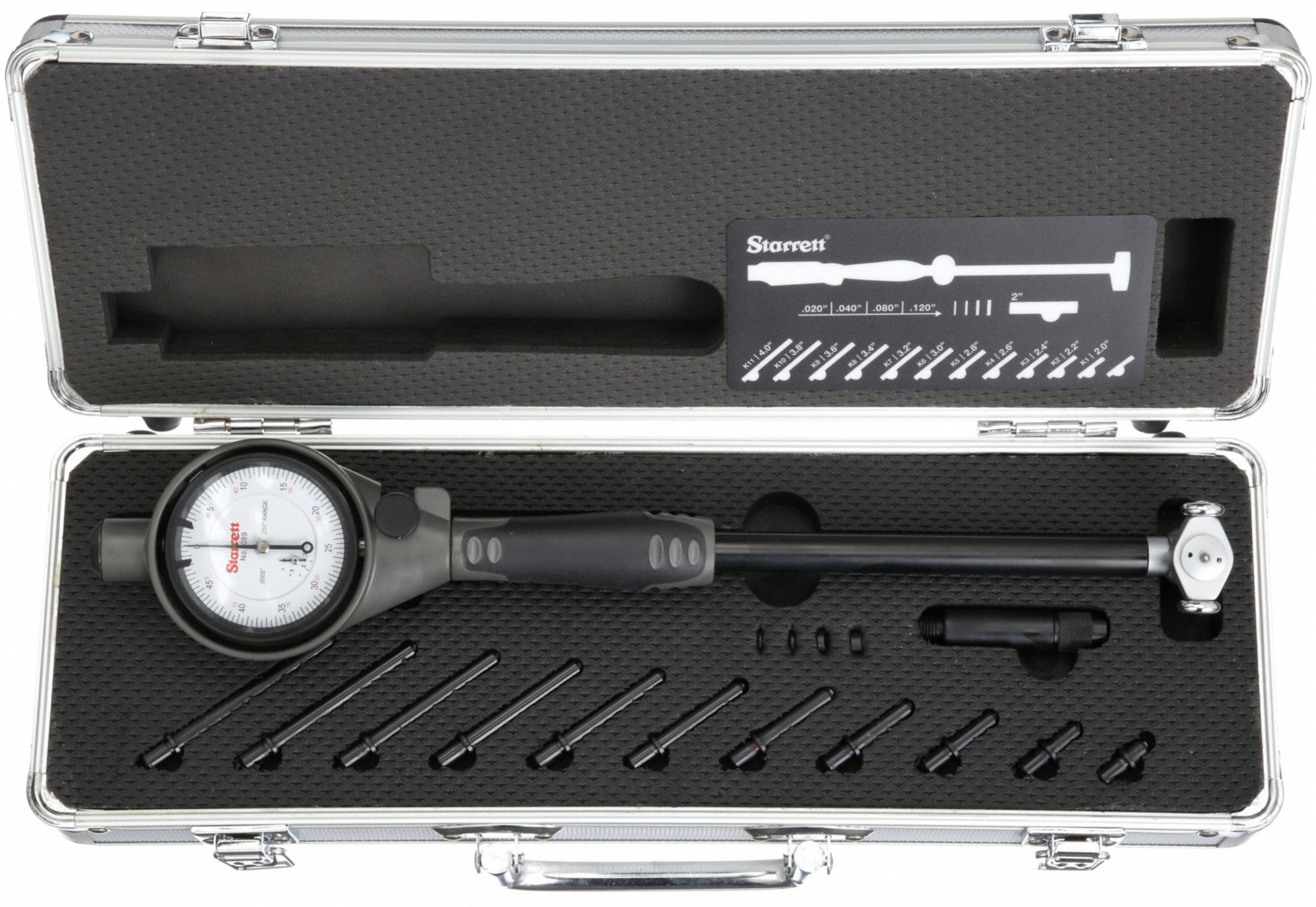 STARRETT Dial Bore Gauge, Operation Type Mechanical, Contact Style