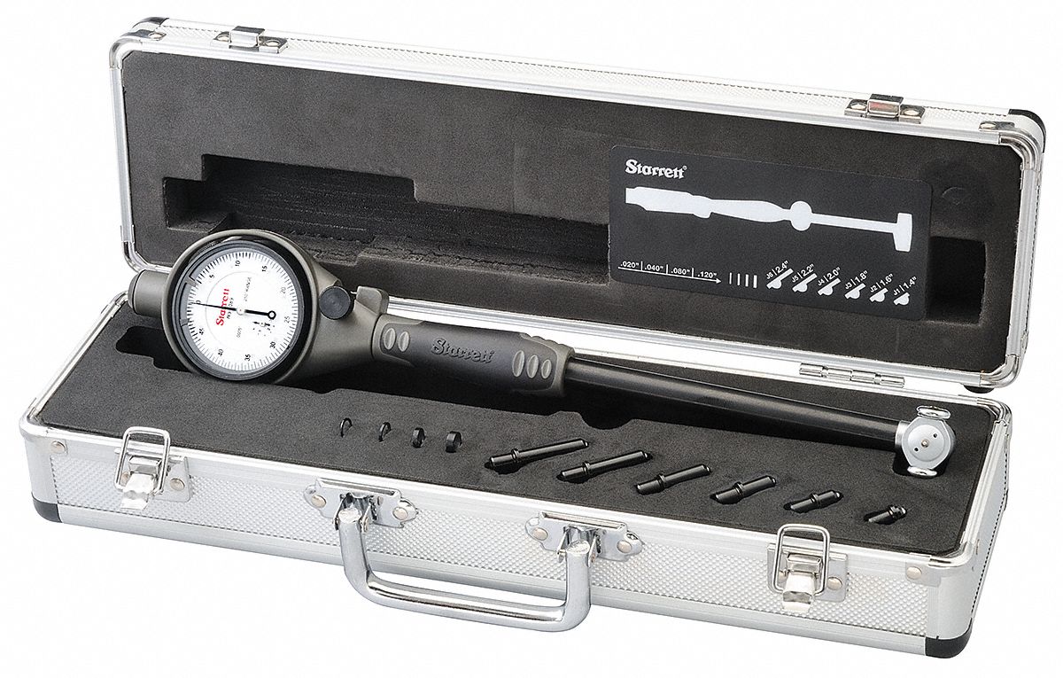 MECHANICAL BORE GAUGE, 1.4 IN TO 2.4 IN RANGE, 01 IN RESOLUTION, +/-0025 IN ACCURACY