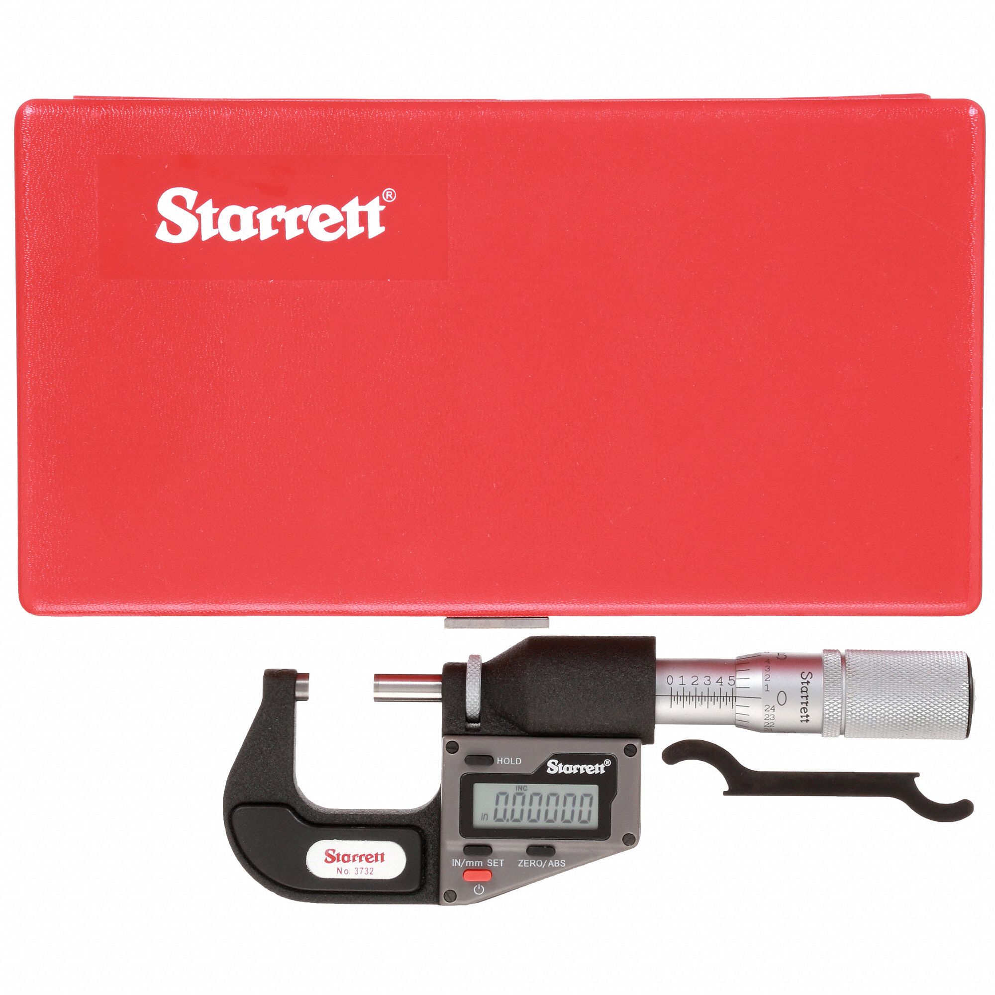 STARRETT Digital Outside Micrometer 0 in to 1 in/0 to 25.4 mm Range, ±
