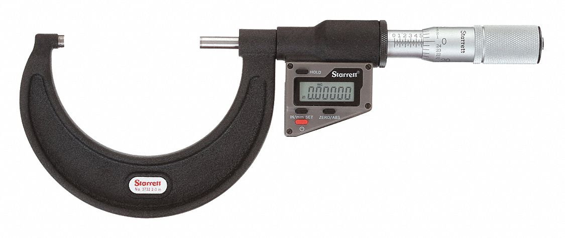 DIGITAL OUTSIDE MICROMETER, 2 IN TO 3 IN/50 TO 76MM RANGE, +/-001 IN ACCURACY