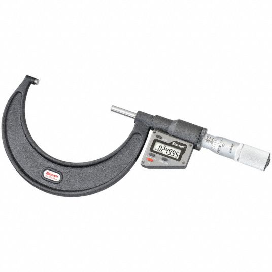 STARRETT Digital Outside Micrometer, Range 3 in to 4 in, 76 mm to 101