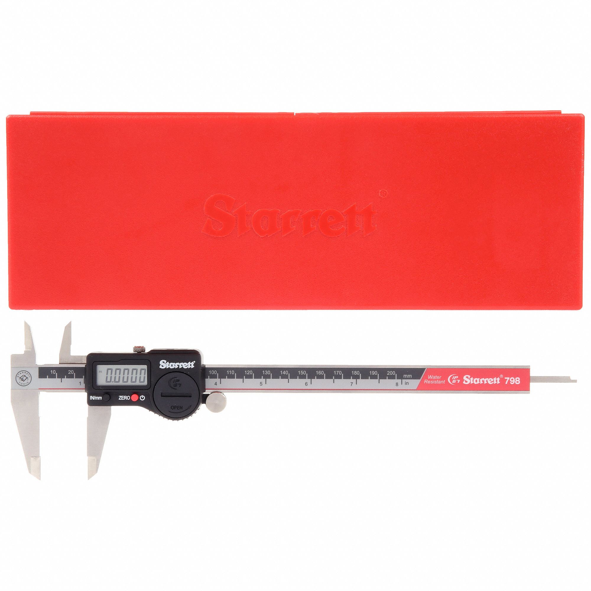 STARRETT 4Way Digital Caliper, Range 0 in to 8 in, 0 to 200 mm, IP