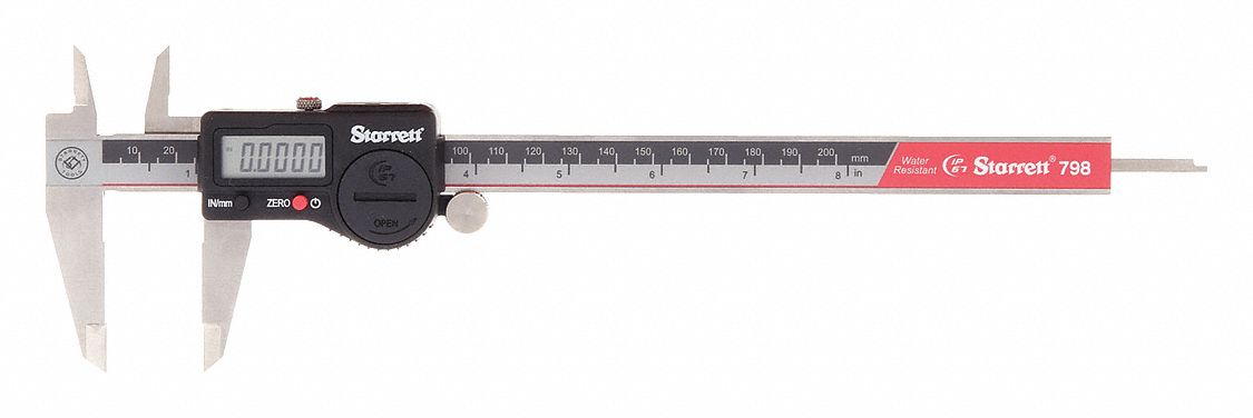 4-WAY DIGITAL CALIPER, 0 IN TO 8 IN/0 TO 20MM RANGE, IP67, +/-01 IN/+/--0.03MM ACCURACY