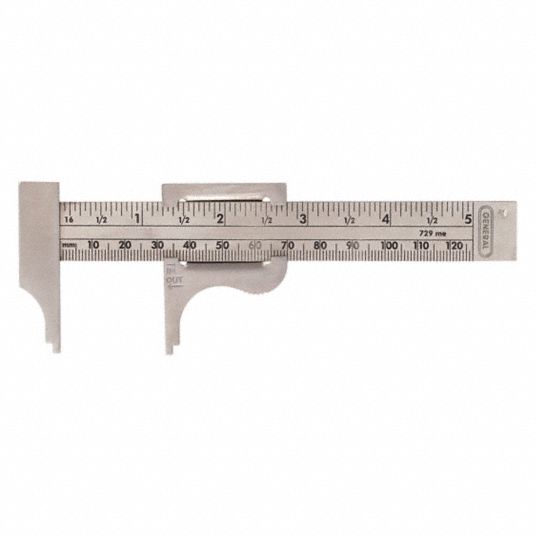 STARRETT, 0 in to 4 3/4 in Range, +/-0.003 in Accuracy, Pocket Slide ...