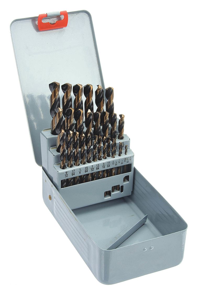 JOBBER LENGTH DRILL BIT SET, 1/16 IN SMALLEST DRILL BIT, ½ IN LARGEST DRILL BIT SIZE