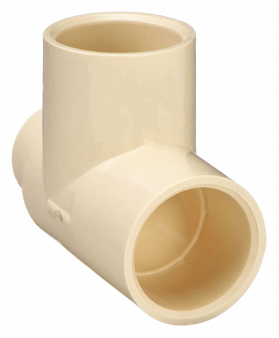 Sweat Fitting Tee: Cup, 3/4 in CTS x 1/2 in CTS x 3/4 in CTS Size, CPVC