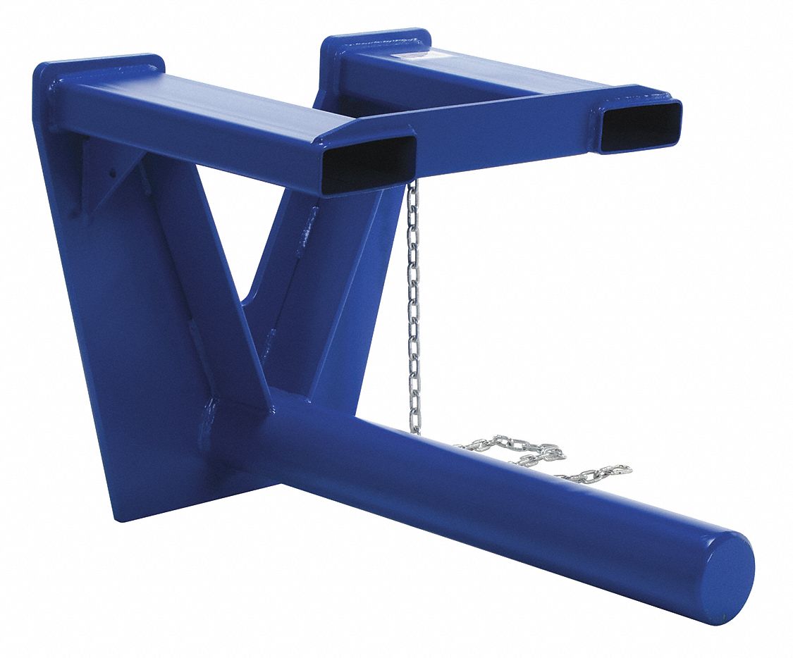Coil Lifting Ram: Inverted Fork, 3, 000 lb Max Load Capacity, Steel, 24 in Pole Lg, 4 1/2 in Pole Dia