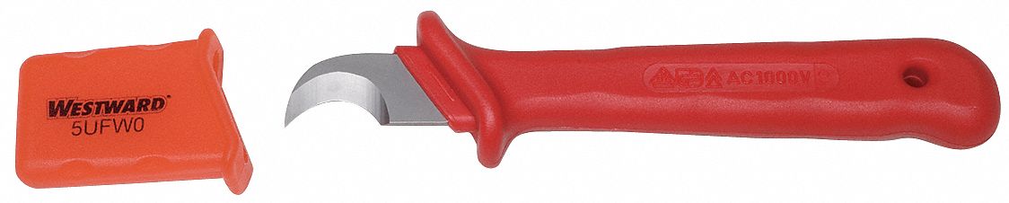 SKINNING KNIFE, 7 IN OVERALL L, HOOKED BLADE, STEEL, 6 TO 8 IN, 5UFW0