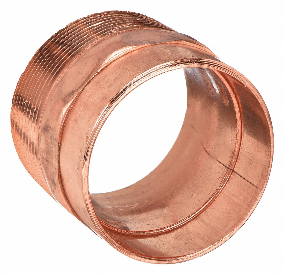 Wrot Copper, Cup x MNPT, Copper to Pipe Adapter 5UGA8A 07094 Grainger