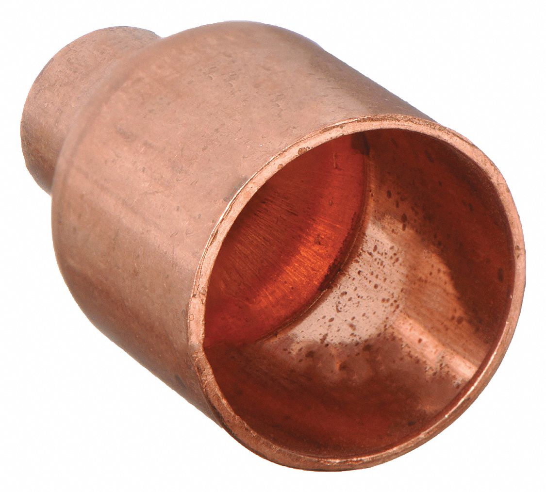 Sweat Fitting Adapter: 1 in CTS x 3/8 in CTS, FTG x Cup, No Center Stop, Wrot Copper